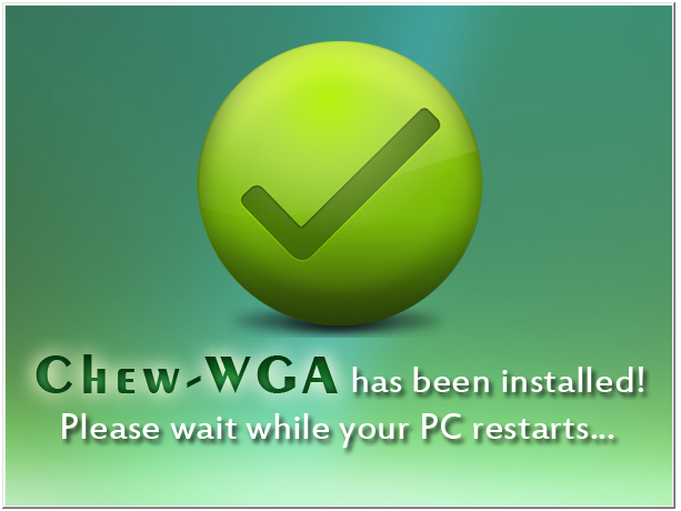 Успешная активация Windows 7 в Chew WGA